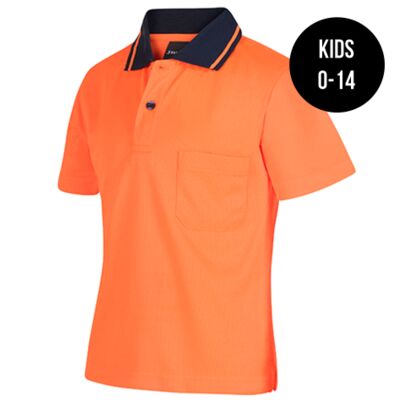 JBs Wear Hi Vis Kids Traditional Non Cuff Polo (D) Thumbnail